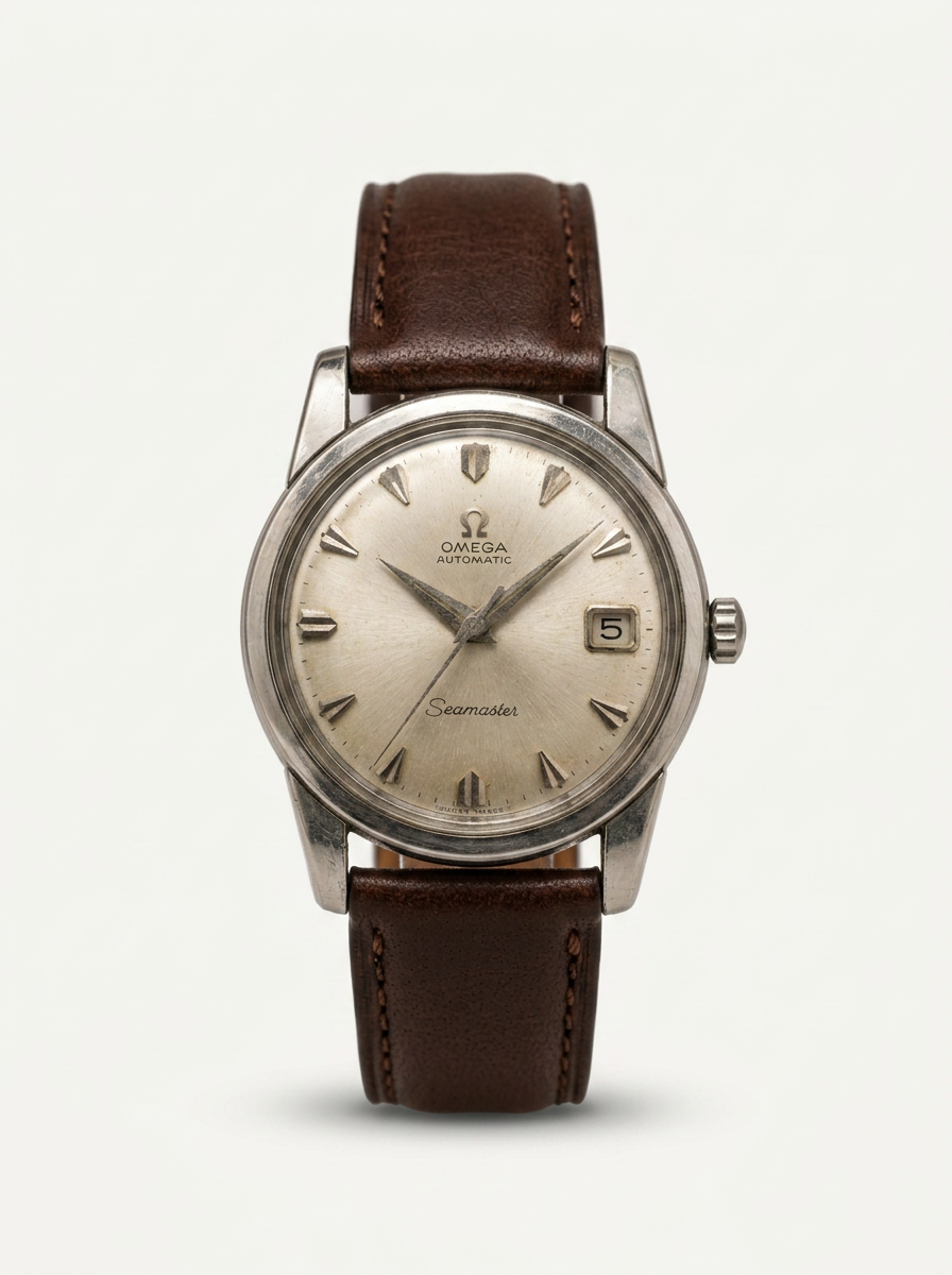 Lo stesso orologio con un cinturino in pelle, generato in Studio